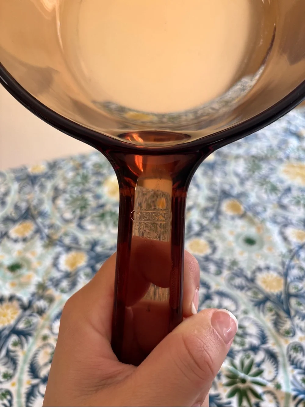 Vintage Corning Ware Visions Amber Glass Pour Pot (1L capacity)